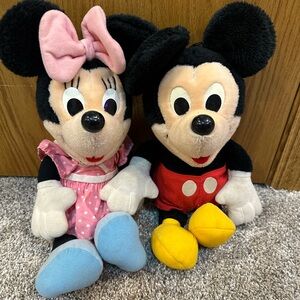 Vintage plush Mickey & Minnie